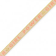 Lint met tekst "Girl Power" Pale pink-blush pink 
